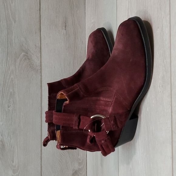 Diesel Womens Ankle Suede Square Toe Western Moto Heels boots shoes sz 39/9 - Picture 1 of 14